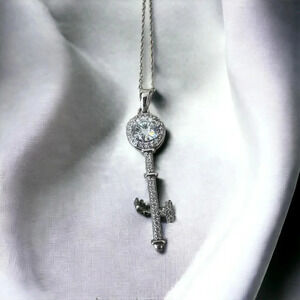 Key To My Heart Moissanite‎ Pendant 18” Chain